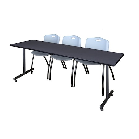 Kobe Rectangle Training Table, 84" W, 29" H, Laminate Top, Gray MKTRCT8424GY47GY